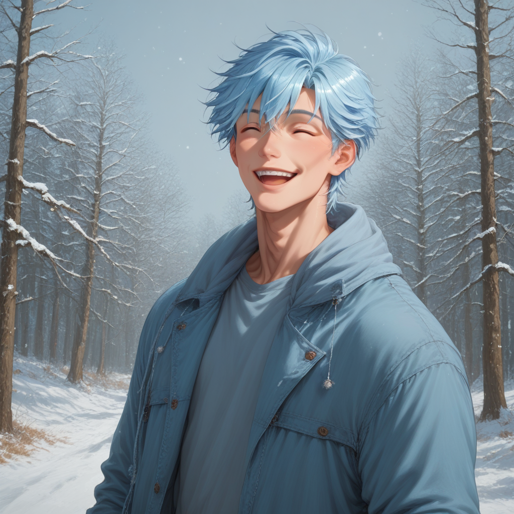 1boy, solo, soren_winterborne, casual clothes, happy
