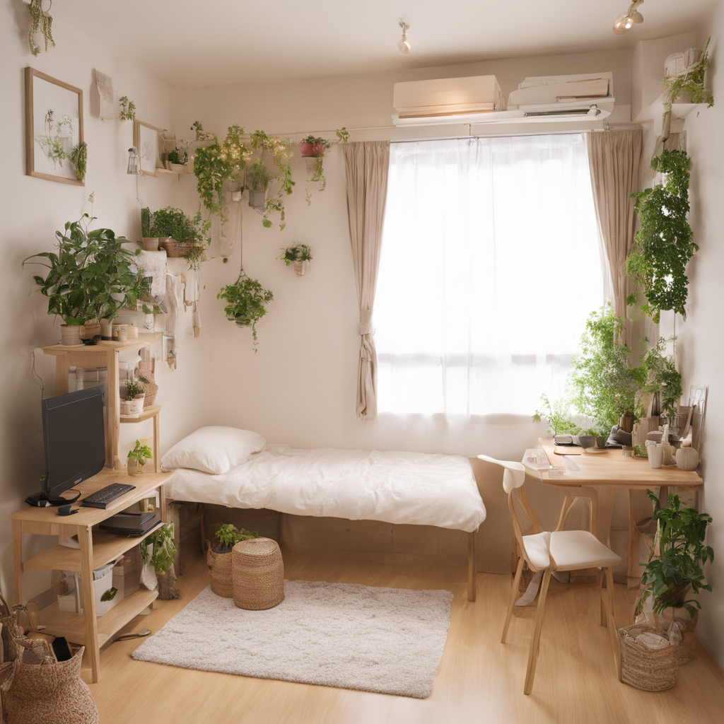 best quality, ultra-detailed,
JJROOM, scenery, chair, table, window, curtains, book, plant, bed, indoors, cup, wooden floor, flower pot, lamp, computer, desk, 
 <lora:jyoshi_no_heya_SDXL_V1:1>