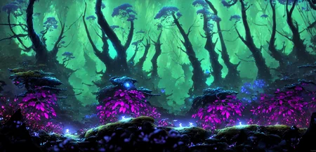 <lora:S1-Ori-ArtStyle_DreamLike-000008:1>,by Pino Daeni, by Ruan Jia, by Alayna Lemmer, by Carlo Galli Bibiena,
[spirit tree], dark green and purple sky, starry, forest with blue ocean and glowing plant,
(Ori and the Blind Forest), (Ori and the Will of the Wisps), 2D game, digital art,
realistic proportions, sharp focus, (HDR), (8k), (gigapixel), ((masterpiece))