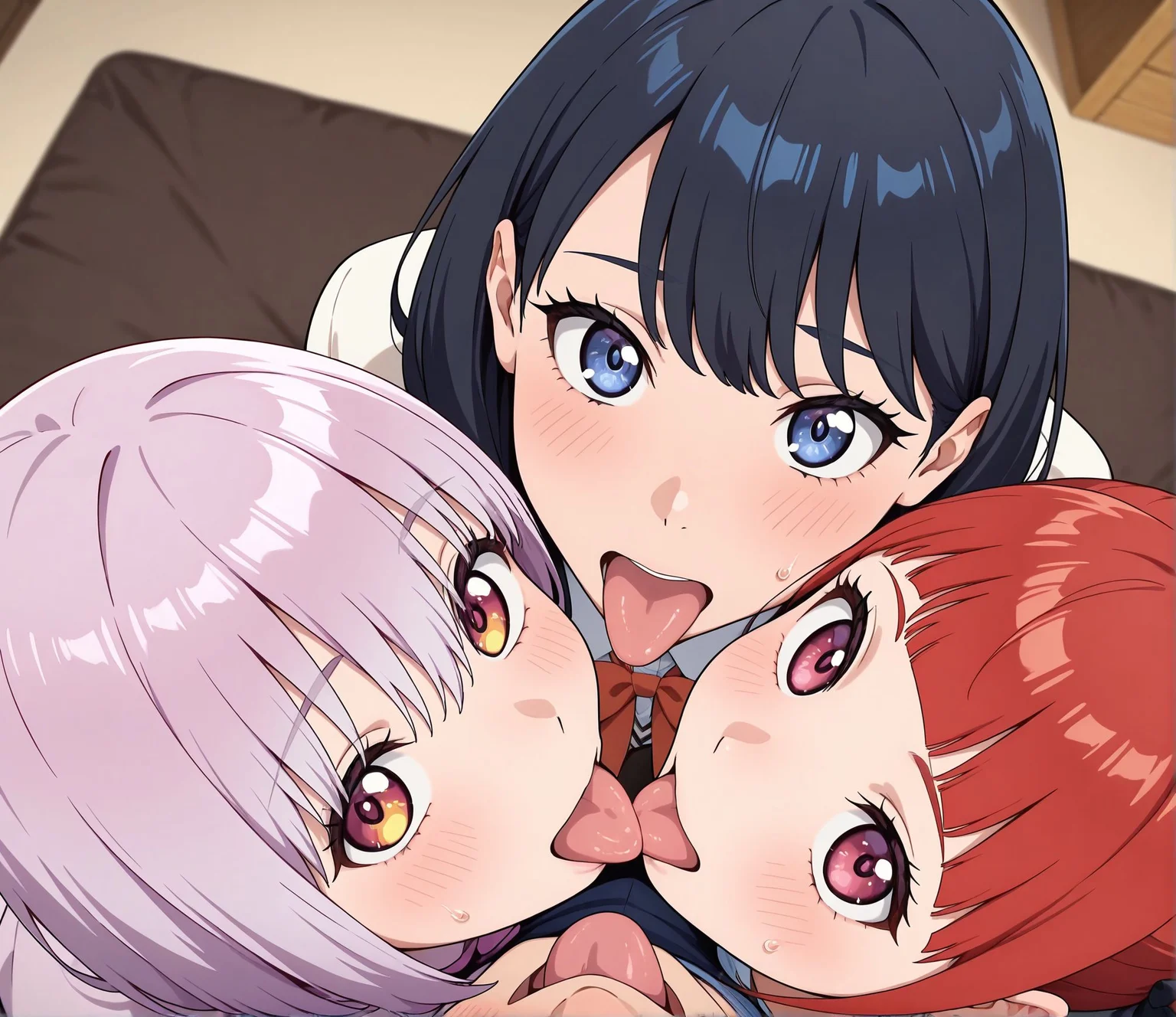 masterpiece,best quality,amazing quality,very aesthetic,absurdres,newest, huge filesize,
<lora:spo_sdxl_10ep_4k-data_lora_webui:0.5>,
<lora:add-detail-xl:1>anime screenshot, 2d,anime coloring, flat color,
<lora:group_kiss:0.6>3pffmkiss ,
3rd_kiss,group kiss, third-person perspective,
(3girls:1.3), 1boy,hetero, open mouth, from above ,looking at viewer,
tongue out,
sweat, sweatdrop,
BREAK
takarada rikka,
BREAK
shinjou akane,
BREAK
Asukagawa Chise,