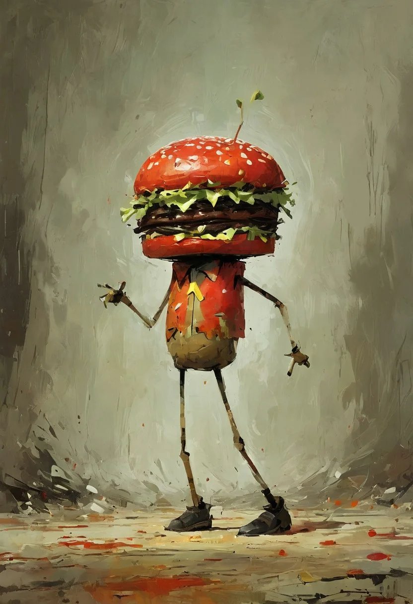 WackyScratchDaal, masterpiece, newest,absurdres,incredibly absurdres, best quality, amazing quality, very aesthetic, painterly,
Dancing bigmac, insane, funny, sensless