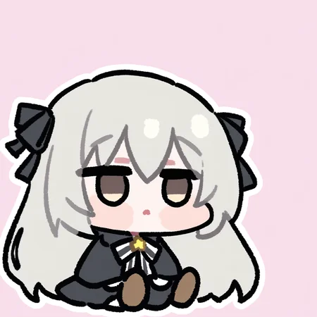Kasugano Sora,<lora:miratsu_noob:1>,chibi,silver hair,