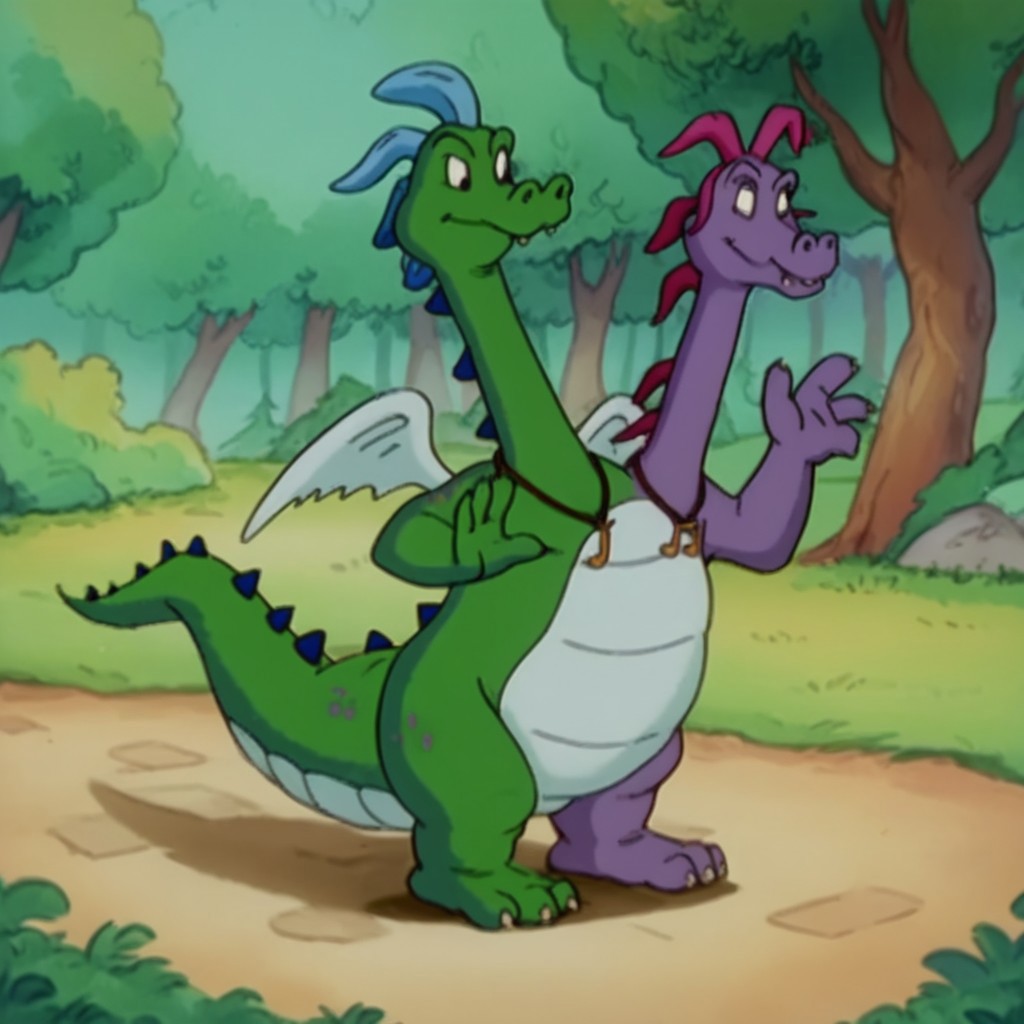 score_9, score_8_up, score_7_up, score_6_up, score_5_up, score_4_up, source_furry, zak&wheeziedt, semi-anthro, dragon, wings, jewelry, necklace, dancing, forest
