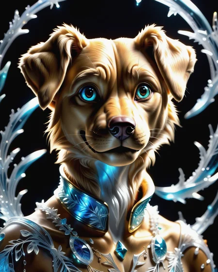 score_9, score_8_up, score_7_up, intricate details, rating_safe,
<lora:BioIceCrystalsPONY:1>, 1boy(made out of Jed-Blmicry, bioluminiscence, translucent,
anthro furry, golden retriever,
full body, looking at the viewer, solo, smiling), detailed background, depth of field, subsurface scattering,
<lora:ral-chrosc-clr:0.3>, ral-chrosc-clr,
<lora:xl_more_art-full_v1:0.3>,
<lora:add-detail-xl:0.3>