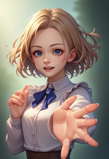 score_9, score_8_up, score_7_up, source_anime, webbed hands, <lora:WebbedHand_XLPD:1>, upper body, 1girl, <lora:Beckoning_XLPD:1> beckoning, reaching towards viewer