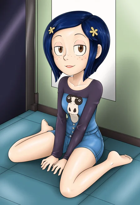 masterpiece, best quality, absurdes, 1girl, solo, full body,
(source_cartoon),
<lora:Coraline - Garabatoz Style (Illust):0.8>
Coraline_Garabatoz, freckles, brown eyes, blue hair, short hair, hair ornament,
indoors, sitting,
<lora:Detailer_NoobAI_Incrs_v1:0.4> detailed,