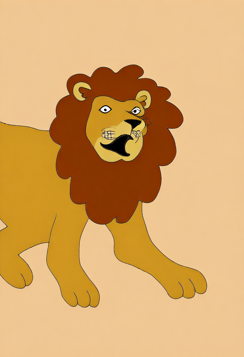 masterpiece,  very aesthetic, sbhj, bad quality, worst quality, worst detail, 1boy, solo, lion, smug, open mouth, fangs, zoo
