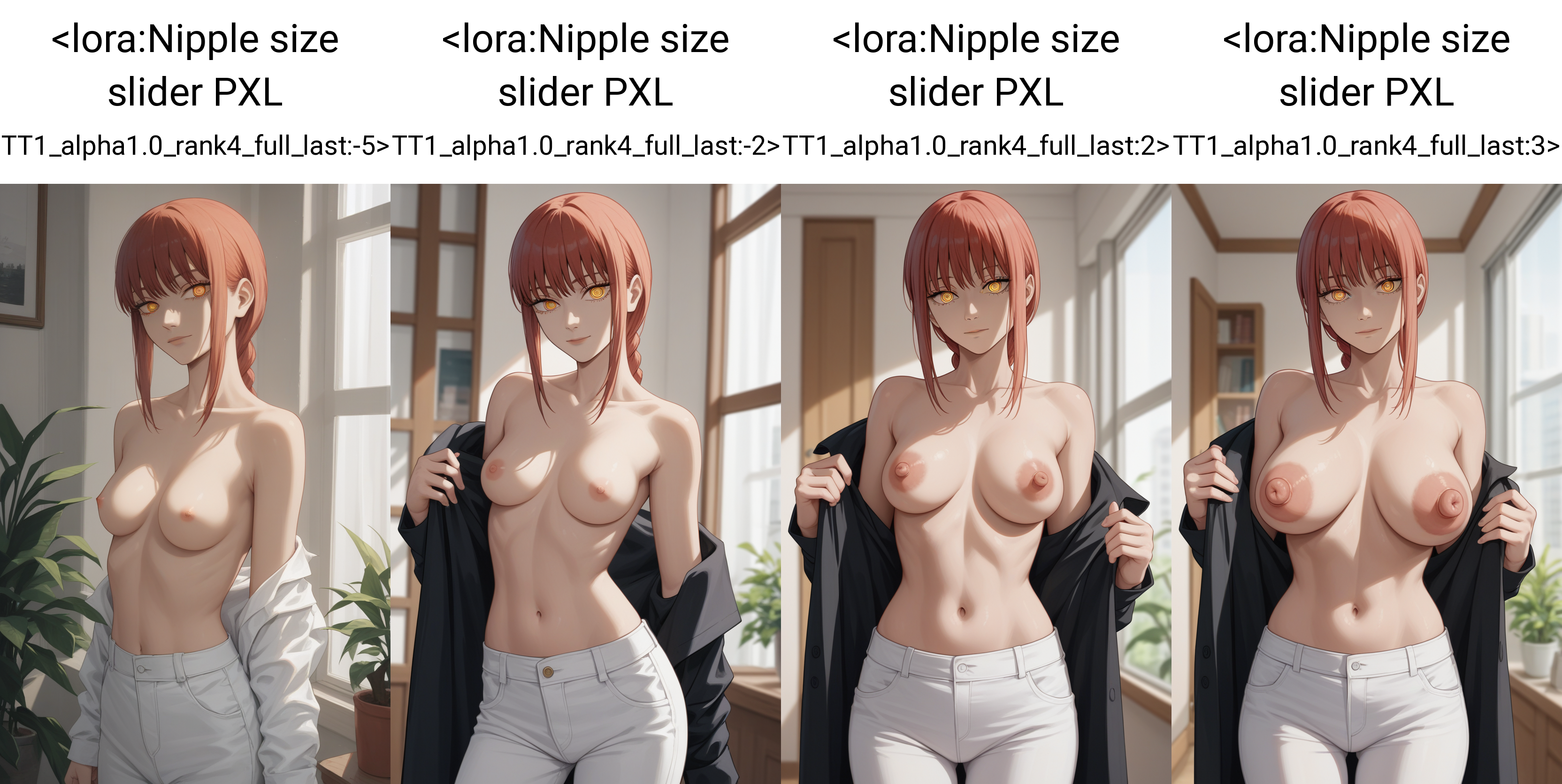 score_9, score_7_up, 1girl, nipples, makima \(chainsaw man\), topless, looking at viewer,  standing,  medium breasts,   <lora:Nipple size slider PXL TT1_alpha1.0_rank4_full_last:-5>