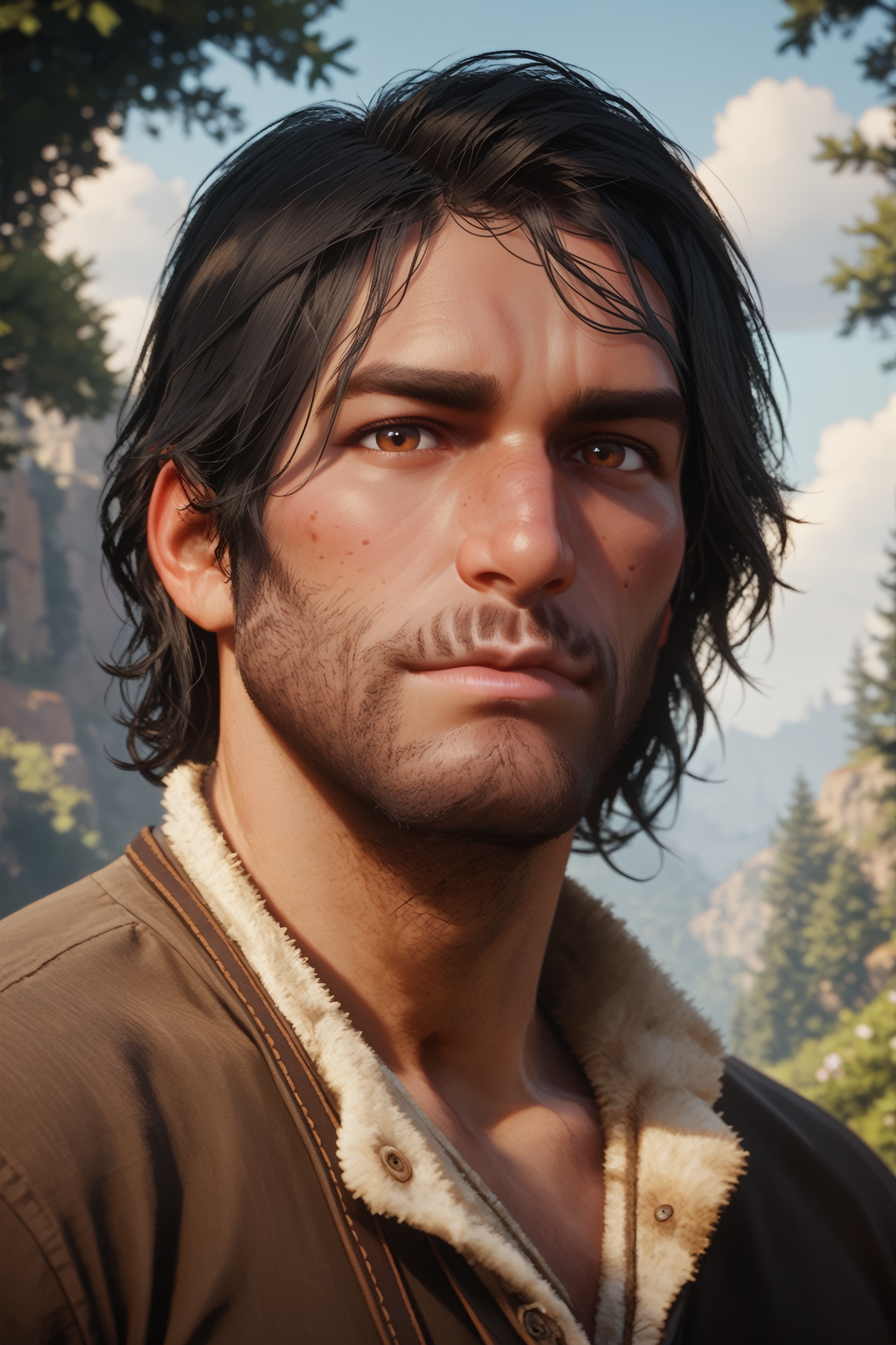 score_9, score_8_up, score_7_up,
<lora:RDR2John:0.8>
RDR2John, 1boy, black hair, brown eyes, facial hair, looking at viewer, portrait