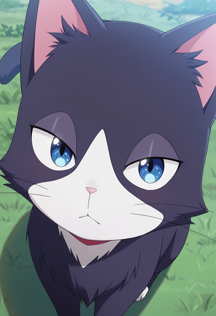 (absurdres, best quality, masterpiece:1.4), amazing quality, highres, newest, detailed, detailed body, detailed face, source anime, anime coloring, beautiful, petite, 
BREAK
WWNemu, NemuCat, cat,  no humans, animal focus, blue eyes