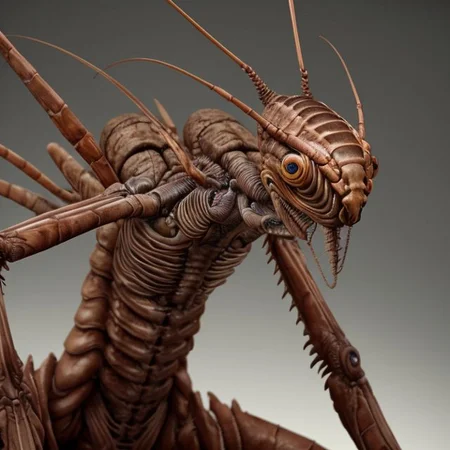 detailed scifi horror (alien | pmantis:0.9), matte oil painting, concept art, ambient lighting, deviantart, 4k, hd, clean
