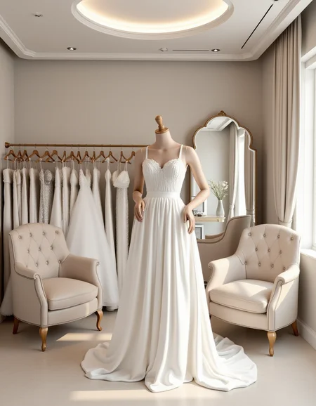 <lora:JJsBridalStore_Flux:1> ((bridal store)) , ((best quality)),((masterpiece)),((realistic)),indoors, mirror, reflection, chair, sofa, curtain, table, photorealistic, authentic, indoor scenery, highly detailed, ceiling light, cloth, glass, sky, center composition,