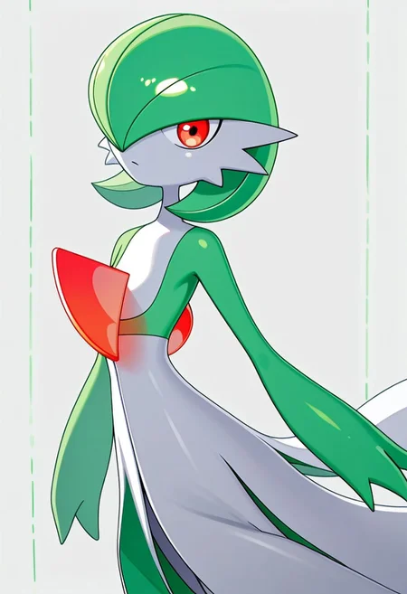naturemix, solo, gardevoir, looking at viewer