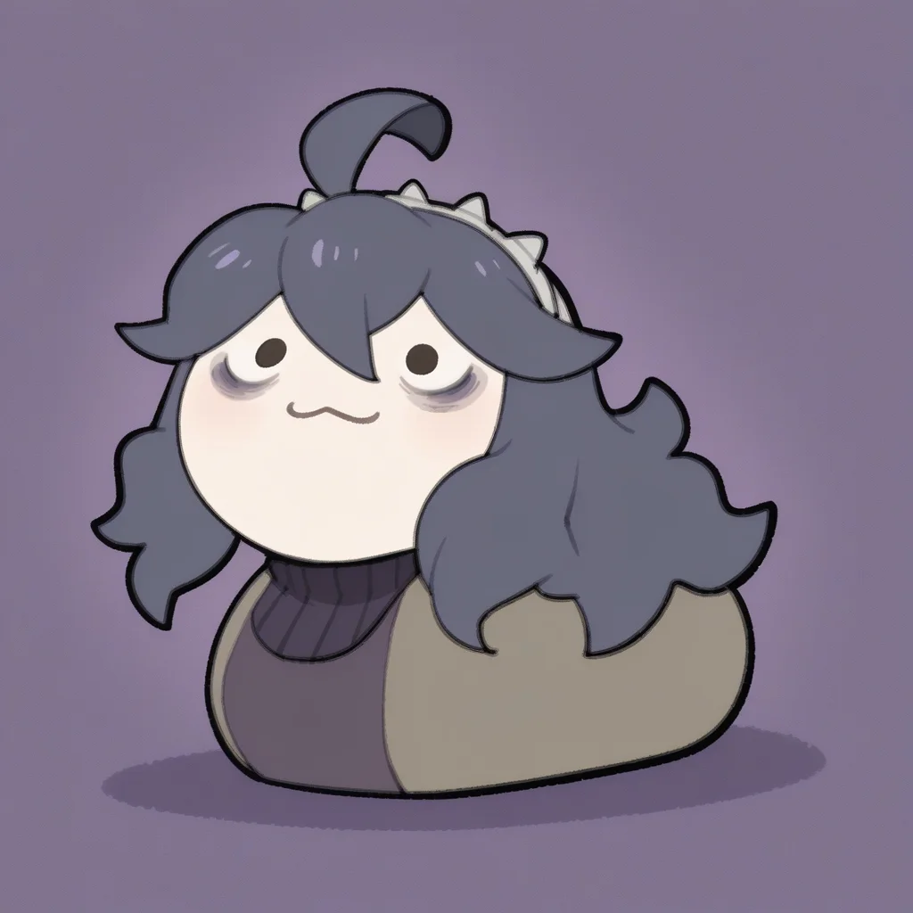 no humans, solo, <lora:TemmieChang_v5:0.9> tmchng,
hex maniac \(pokemon\), bags under eyes, jubilant,
loaf, :3, . ., solid circle eyes, sweater, extremely detailed, highres, masterpiece, best quality