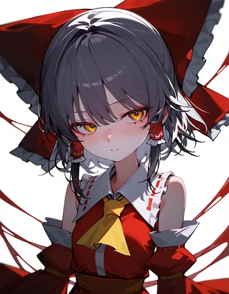 score_9, score_8_up, score_7_up, best quality, masterpiece, 4k, uncensored, prefect lighting, very aesthetic, source_anime,
1girl, <lora:33_Gaff_PONY:1>, Reimu_Hakurei, hakurei_reimu, bare shoulders, detached sleeves, frilled bow, red bow, red shirt, sleeveless shirt, small breasts, yellow ascot, wide sleeves, hair bow