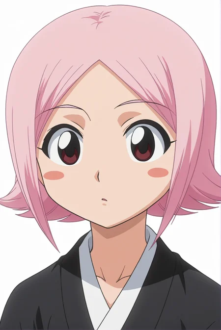 <lora:Yachiru_Kusajishi:0.7>,  Yachiru Kusajishi, white background, upper body