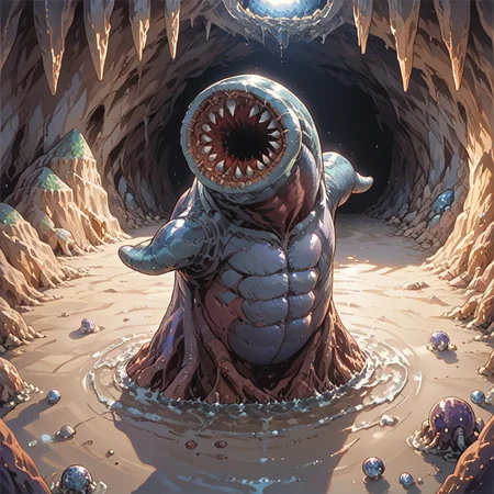 score_9, score_8_up, score_7_up, best quality, masterpiece, source_anime,  BREAK
in dark cave
<lora:giggi:1>, no humans,solo, teeth, sharp teeth, full body, open mouth, giggi, monster, small, <lora:add-detail-xl:1> <lora:detail_eyes:0.5>