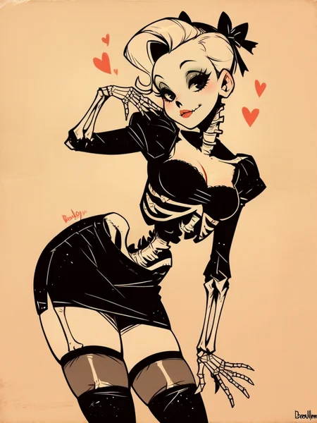 score_9, score_8_up, score_7_up, score_6_up, score_5_up, <lora:Sp00kyB4b3sXLP:1> sp00kyb4b3s, 1girl, solo, thighhighs, skeleton,