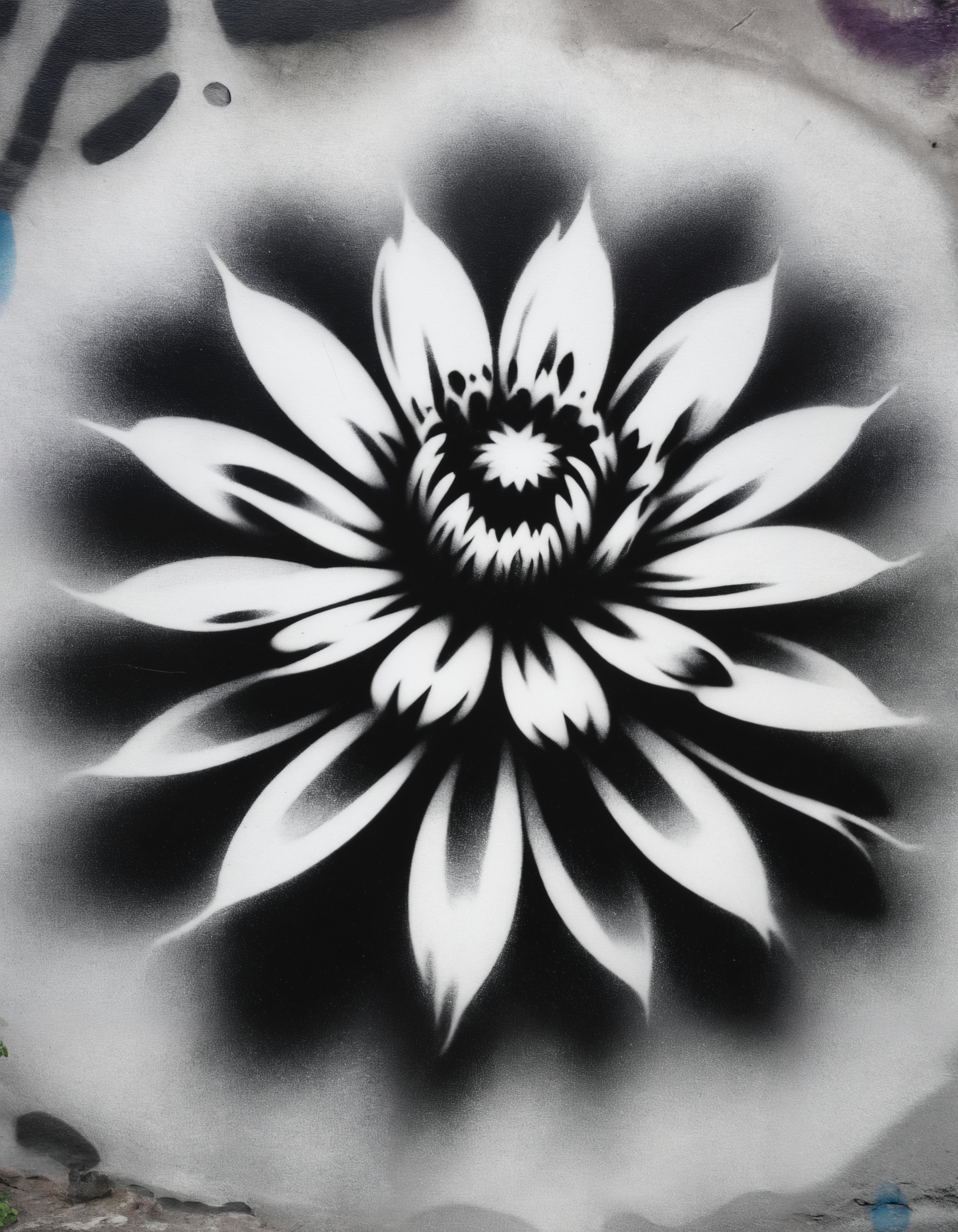 zavy-fzzgrfft, stencil of flower power, screentone