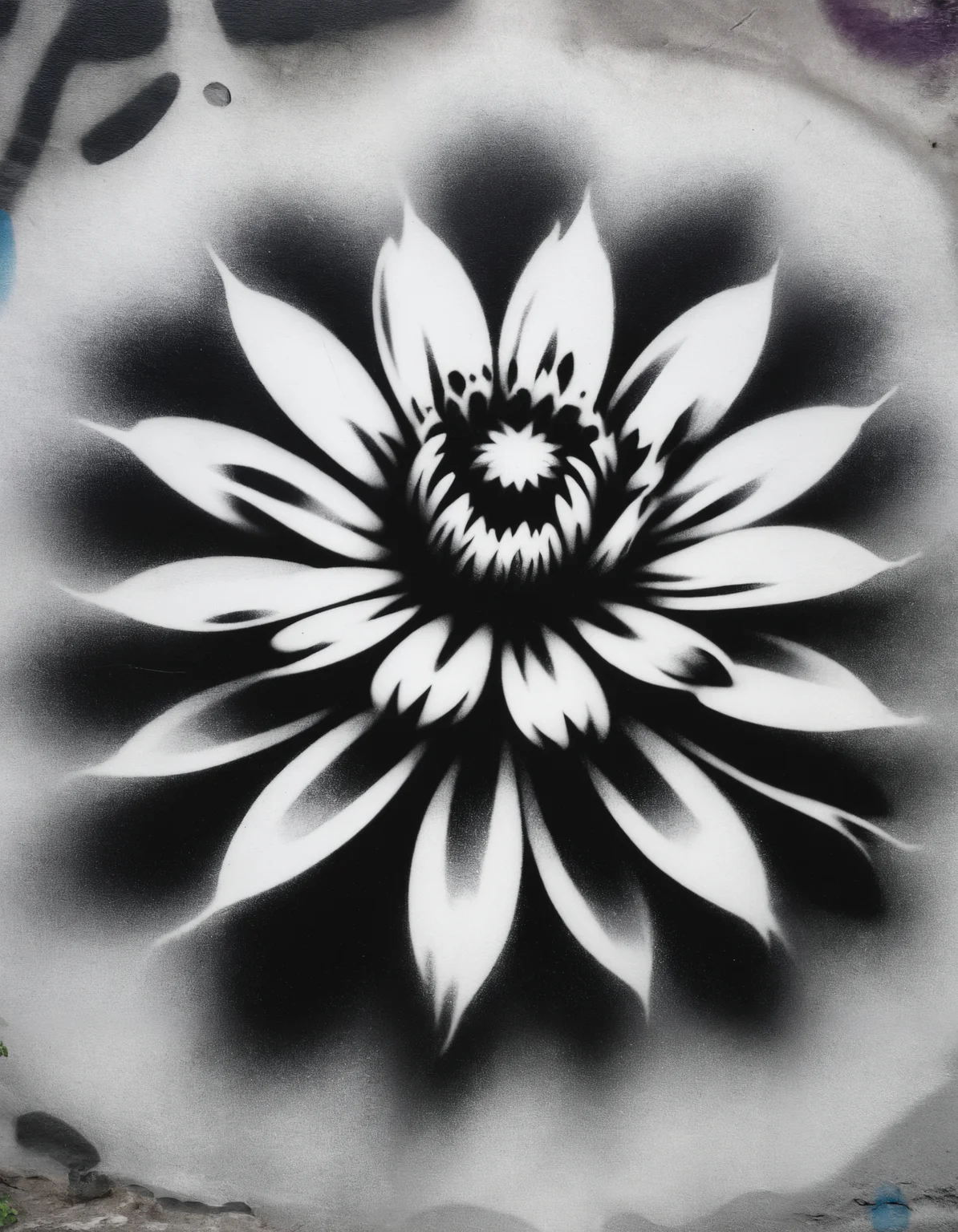 zavy-fzzgrfft, stencil of flower power, screentone