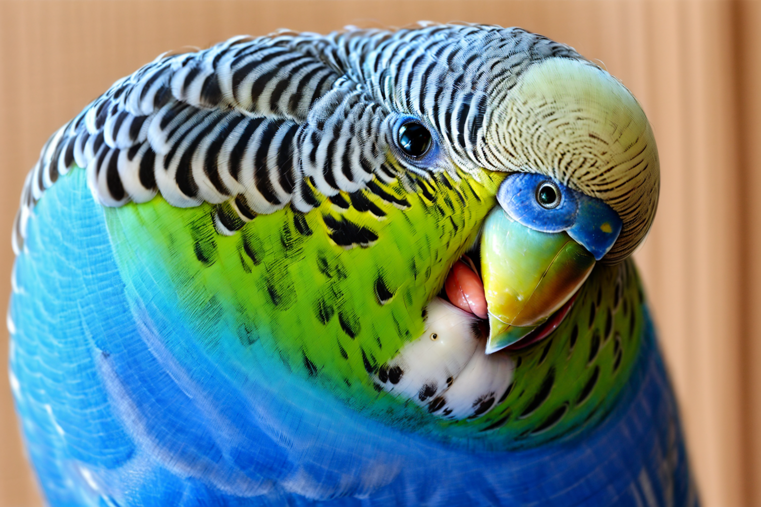 (masterpiece, best quality:1.2), ultra-detailed, parakeet, (realistic:1.5), <lora:EdobBudgies_v1.0:1>