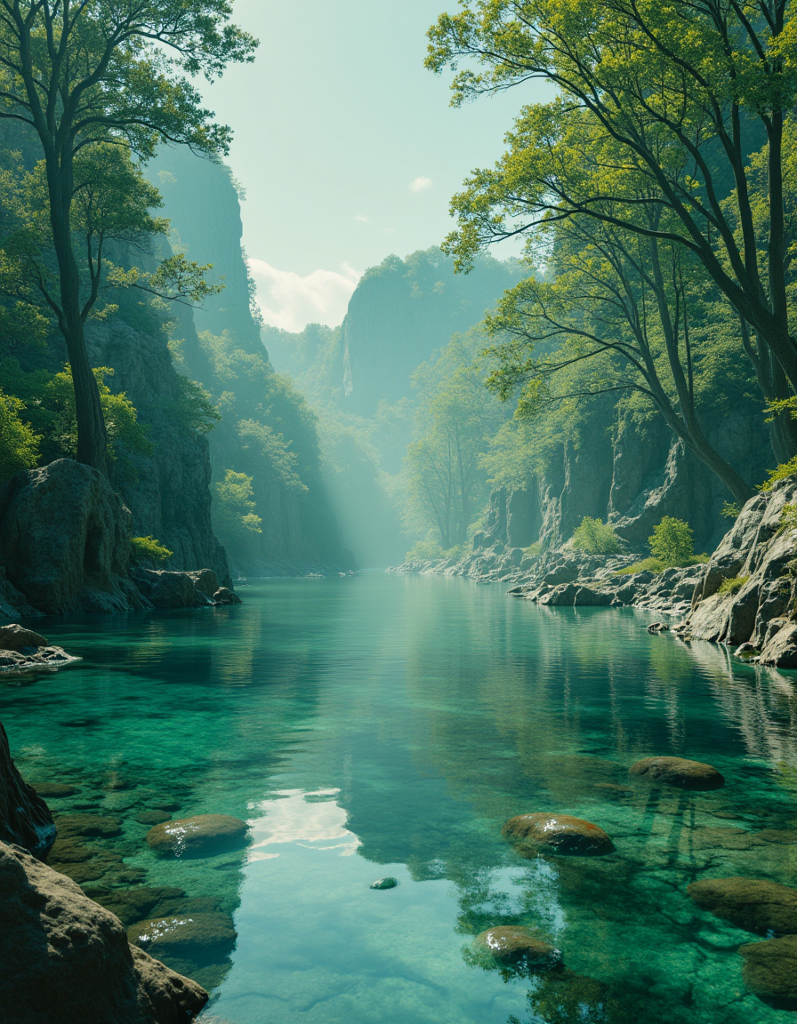 touch of verdigris style photograph, virtual reality landscape where digital and natural elements blend seamlessly, in the immersive and imaginative style