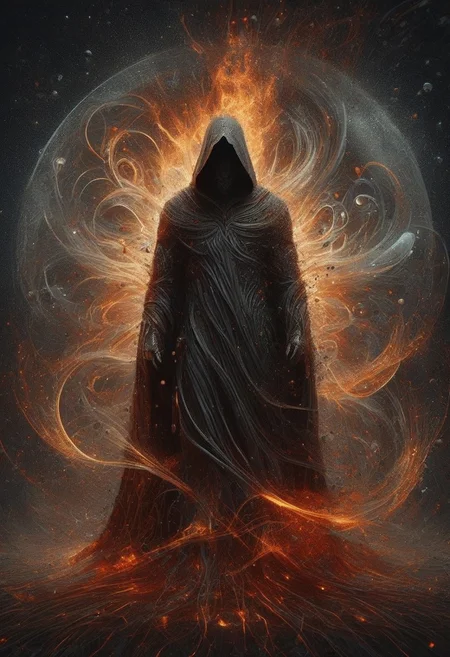 horror film style the image portrays a dark and enigmatic figure, clad in a long cloak that obscures their identity. the figure is situated within a circular motif composed of splattered black ink, reminiscent of an ethereal halo or aura surrounding them. this motif encircles the figure, further emphasizing its significance. the backdrop consists of redish splatters, which contrast with the darker tones of the figure and the black motif. these splatters are scattered across the canvas, creating a sense of chaos and unpredictability. overall, this artwork exudes a mysterious and dramatic atmosphere, leaving viewers to speculate about the identity and intentions of the cloaked figure at its center. . suspenseful music, dark visuals, supernatural events, jump scares
photography. Natural geographic photo. trending on artlist, Hyper-realistic, 16k resolution, intricate details.
(masterpiece, award winning artwork)
many details, extreme detailed, full of details,
Wide range of colors, high Dynamic
OverallDetailXL
<lora:add-detail-xl:0.95>
<lora:WildcardX-XL-Detail-Enhancer:0.9>
<lora:xl_more_art-full_v1:0.2>
<lora:ElementsMixSDXL:1> ElementsMix, fire, water, wind, earth