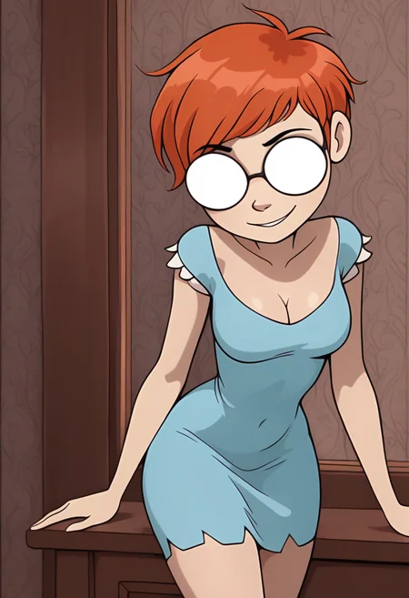 masterpiece, best quality, absurdes, 1girl, solo,
<lora:Rena (Anders Loves Maria) (Illust):0.8>
Rena_Girl, opaque round glasses, opaque glasses, orange hair, pixie cut, smile,
flapper dress, blue dress, cleavage, tight clothes,
indoors, detailed background, wallpaper,
<lora:Detailer_NoobAI_Incrs_v1:0.4> detailed,
<lora:princess_rc_il:0.5>