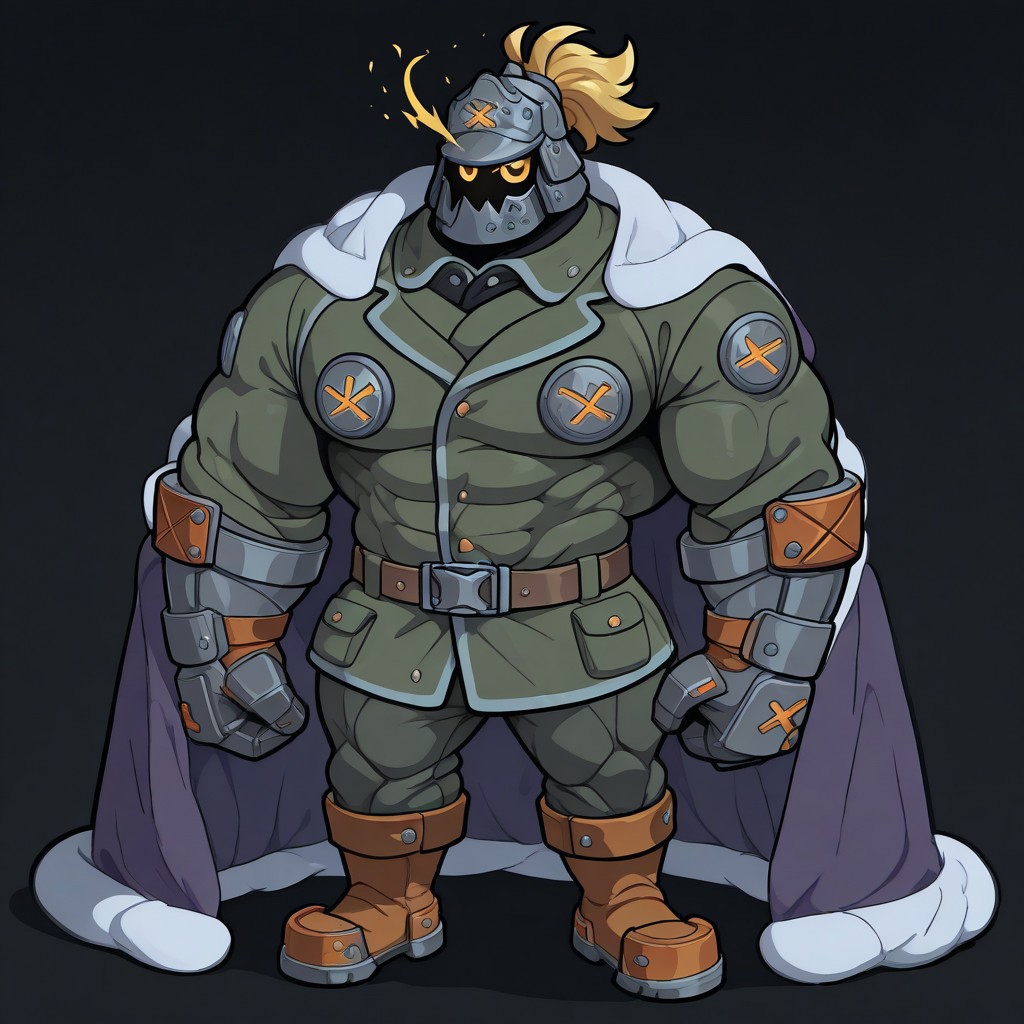 masterpiece, best quality, newest, absurdres, highres, blanket, (chibi), under covers, <lora:CozyBlanket_illusXL_Incrs_v1:1>, pajamas,  abstract,dark theme,ggstpot, muscular male,helmet, green jacket, pants, boots, gauntlets, belt, ponytail, yellow eyes,,glowing eyes,eye trail