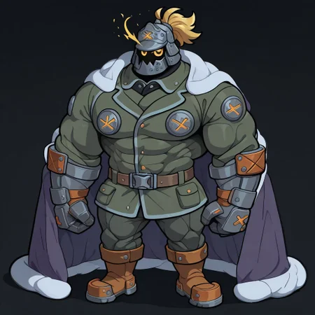 masterpiece, best quality, newest, absurdres, highres, blanket, (chibi), under covers, <lora:CozyBlanket_illusXL_Incrs_v1:1>, pajamas, abstract,dark theme,ggstpot, muscular male,helmet, green jacket, pants, boots, gauntlets, belt, ponytail, yellow eyes,,glowing eyes,eye trail