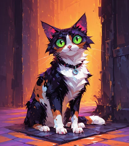 masterpiece, best quality, amazing quality, chubby calico cat, meow, uwu, looking at viewer, no humans, <lora:Multicolor_Buns_v4:1>, mult1c0l0r3d, colorful, multicolored,, masterpiece, best quality, amazing quality