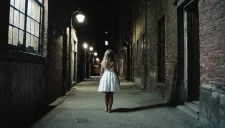 photograph fflixdcenv, no humans, scenery, night, alley, original, building, dark, photoshop (medium), city, window, outdoors
<lora:fflixdcenv-000013:0.7>
1girl, 20 years old, wearing a white dress while she holds a toy bear on her arms, spooky, horror, 50mm . cinematic 4k epic detailed 4k epic detailed photograph shot on kodak detailed cinematic hbo dark moody, 35mm photo, grainy, vignette, vintage, Kodachrome, Lomography, stained, highly detailed, found footage