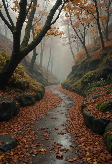 Autumn.otherworldly. bebop_style, <lora:Cowboy_Bebop_Style:0.3> ,<lora:impossible_geometry_V1.0:0.4> <flux <lora:flux.1_lora_flyway_Epic-detail_v2:1>