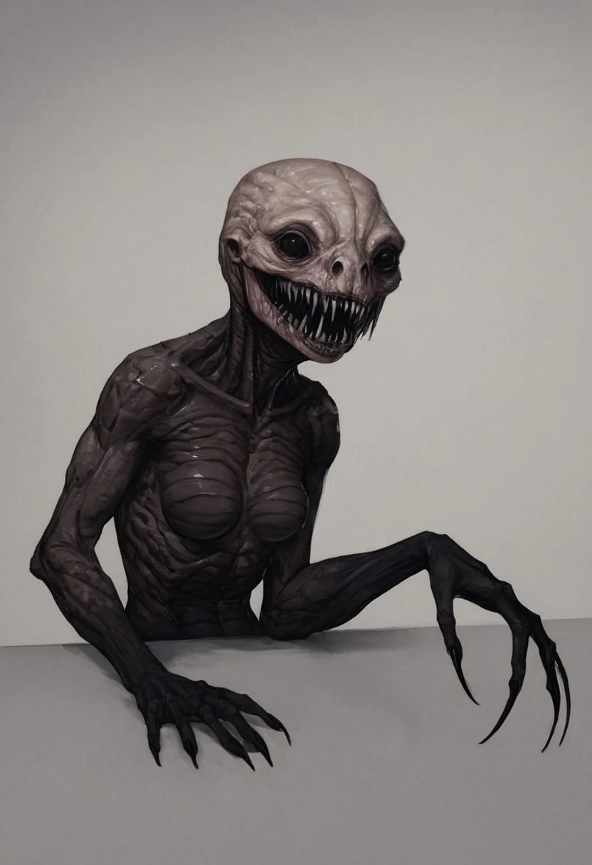 score_9, score_8_up, score_7_up, score_6_up, source_real, source_photo, a 3/4 three-quarters length portrait, scaled skin, scales, albino snakewoman, reptilian, albino snake skin, 1girl, Durge, female Durge, source_real, source_photo,, Body horror, albino body, blind eyes, , albino skin,, monster, scary, paranormal, pale,, jaws, fangs, teeth, hands on hips, front view,
Black bodysuit, black bodysuit,
Medium breasts,
AmericanHeritage-Pos
AmericanHeritage-Pos
AmericanHeritage-Pos
AmericanHeritage-Pos
Black cyborg bodysuit,science fiction
thedarkurge
dragonborn /(dnd/)
zPDXL2
evil smile, snakewoman snake head Durge. Evil smile,, blind eyes, hands by side,, no pupils, horror, scary face, monstrous, evil, claws,