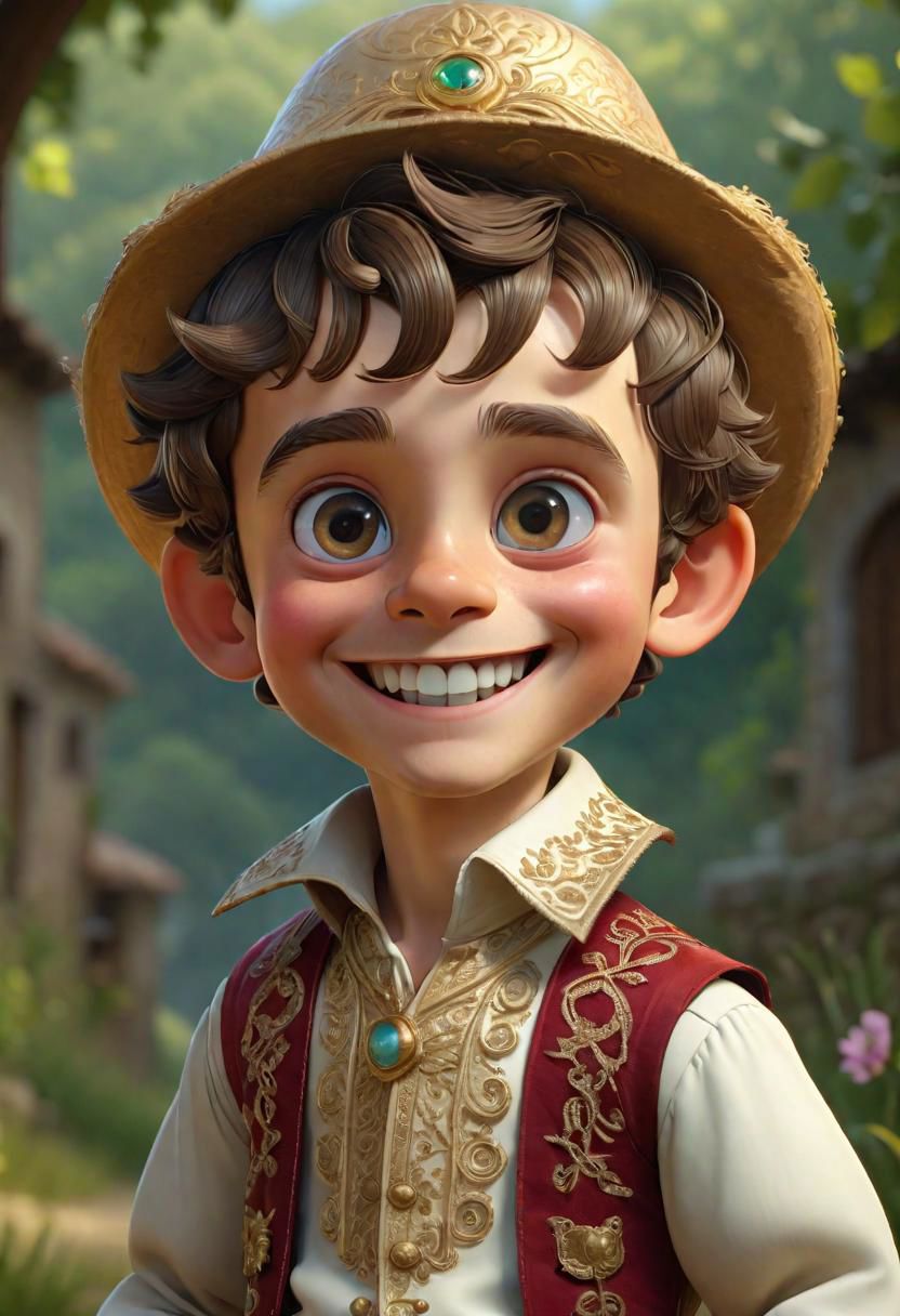 (((masterpiece:1.7))), (((randomly picked cute male child_1.8))), (smiling and happy:1.5),  (full-body shot:2), (traditional male costume of Calabria from Arbereshe Community), filigree, 8k, cartoon digital illustration, cute big pixar reflective eyes, unreal engine cinematic smooth, dreamlike, intricate detail, oil on canvas by Mark Ryden, golden ratio, perfect composition, UE5, trending on artstation and cgsociety, soft natural volumetric cinematic perfect light, award-winning photograph, by Anno1313 art style, --chaos