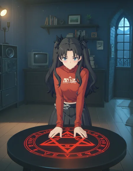score_9, score_8_up, score_7_up, <lora:zzz-pack-v5-ponyxl-000030:0.9> 1girl, solo,
tohsaka rin, turtleneck, red sweater, magic circle, casting spell, indoors, night, dungeon