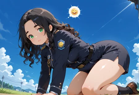IllusP0s, PonyScores7, source_anime, ah1, IllustriousQual, interesting, exciting, spectacular, wonderful, 
BREAK <lora:xl_more_art-full_v1:0.2>, <lora:aesthetic_anime_v1s:0.2>, <lora:EpicF4nta5yXL:0.2>, <lora:detailxl:0.2>, detailxl, <lora:Fant5yP0ny:0.2>, amazing quality, best aesthetic, absurdres, illustration, Volumetric_Lighting, ultra-detailed, very aesthetic, intricate details, best_quality
BREAK ((Kneeling down with hands resting on thighs,)),
BREAK Stable_Yogis_PDXL_Positives, AS-Adult, <lora:Complicated fantasy portrait - XL Pony V2.0:0.2>, bad-hands-5, <lora:HDA_Detailer:0.3>, <lora:natsumi_style:0.5>, <lora:by_usakun-pony:0.4>, by usakun, <lora:Akina_Bbw_Style_-_PonyXL:0.2>, AkinBw, (((from below), (from side), focus on head)),
BREAK 1girl, mature female, (curvy), round-chin, caucasian, <lora:ETO_OC_Illustrius:0.5>, eto_oc, skindentation, (plump), thick thighs, wide hips, busty, voluptuous, <lora:venus body PonyXL:0.3>, <lora:shinyskin2:0.2>, glistening skin, HDA_FatGirlXL, 
BREAK ((<lora:wrestling uniform_pony_V1.0:0.8>, uniform, wresting)),
BREAK (curly hair), long hair, (black hair:1.4), (parted hair:1.7), messy hair, kinky curls, <lora:hairdetailpxl:0.2>, hairdetailpxl,
BREAK (half green and brown eyes), (colorful eyes), (multicolored eyes), (downturned eyes:1.4), <lora:expressive eyes:0.2>, expressive eyes, <lora:eyedetailpxl:0.2>, eyedetailpxl, <lora:Eyes_High_Definition:0.2>, EyesHD, (round face:1.2), (thick eyebrows:1.3), (plump face), <lora:Round_face:0.2>, lips, 
BREAK ((smiley face expression)), <lora:Expressive_H:0.2>, Expressiveh, <lora:Emotional_Anime_Expressions_PonyXL_Concept:0.2>, emotional, <lora:Best_Facial_Expression_LoRA_PONY:0.2>, looking at viewer, <lora:Detailed expressive EXEV style -XL Pony V1.0:0.2>, FaceDetail,
BREAK (((The Starlit Grotto where a natural skylight reveals the night sky making it appear as if stars have fallen to the earth))), <lora:Background Detailer - SDXL:0.8>, 4k, 8k, Ultra HD, Masterpiece, Best quality, Detailed background, <lora:Add_more_details_V2_XLpony:0.4> full_details,