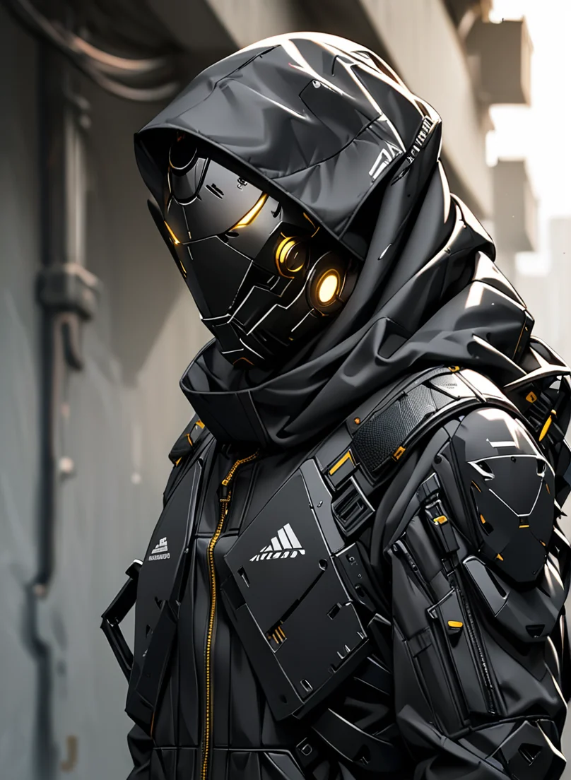 masterpiece,high resolution,shadow detail,natural light,
techwear,
techwear, , science fiction, solo, upper body, robot mask, , black jacket
<lora:TechWearXL:0.8>