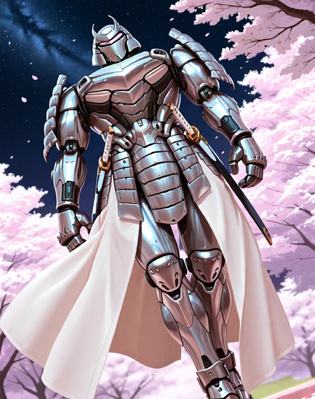 <lora:Silver_Samurai_(Marvel_Comics)_(Illustrious)_(AD):1> Silver Samurai, robot, armor,
((
exterior, traditional Japanese noble's estate home, cherry blossoms, night sky,
dutch angle, dynamic action, male focus, solo, fully armored, villain, hyper glossy body, powerful, superiority,
)),
BREAK: very awe, aesthetically pleasing, masterpiece, best quality, amazing quality, very aesthetic, depth of field, absurd details, depth of field, atmospheric rendering, natural shading, soft shading,
BREAK: lazympos, lazypos (3),