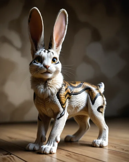 score_9, score_8_up, score_7_up, intricate details, rating_safe, <lora:SnakeSkinStyle:0.7>, 1boy(solo, feral furry,
anthro furry, rabbit with Jed-snkskn, snakeskin,
full body, looking at the viewer, solo, smiling), detailed background, depth of field, subsurface scattering,
<lora:ral-chrosc-clr:0.3>, ral-chrosc-clr,
<lora:xl_more_art-full_v1:0.3>,
<lora:add-detail-xl:0.3>