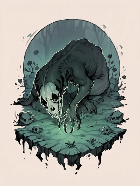 score_9, score_8_up, score_7_up, score_6_up, score_5_up, score_4_up, <lora:cr33pyXLP:0.8> cr33py, bones, spooky, creepy
