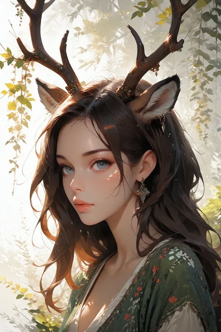 looking at viewer,detailed background,Cinematic Lighting,film grain,score_9,score_8_up,score_7_up,masterpiece,best quality,highly detailed,
<lora:(增强)sdxl_lightning_8step_lora:1>,<lora:glowneon_xl_v1:1>,glowing,<lora:hand 4:1>,hand person,<lora:Expressive_H:0.8>,Expressiveh,<lora:Concept Art Twilight Style SDXL_LoRA_Pony Diffusion V6 XL:0.6>,<lora:th3rm4lXLP:0.4>,th3rm4l,colorful,<lora:4ntl3rsXLP:0.8>,4ntl3rs,antlers,
1girl,animal ears,breasts,deer ears,earrings,no humans,palmate,solo,tree,upper body,white background,pelt,antlers mix branch,