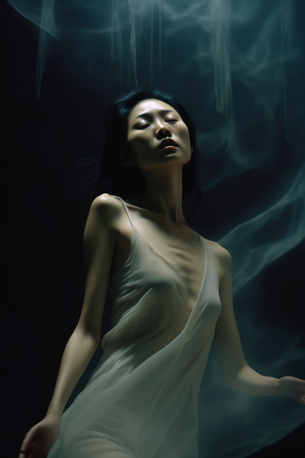 <lora:Director Park Chan-wook style:1>Director Park Chan-wook style - a movie still portrait movie frame of a 20yo skinny female Asian with a very translucent ghostly skin, in an elegant floating and falling pose, very powerful existential style art piece portrait, cinematic in the style of Enter The Voiddreamy-core, dreamy-core, soupy, milky, dark and bizarre contemporary art contrasting with beautiful artsy style photography, full body shot, soft lit, dramatic lighting, rim lights, 8k, high resolution, art piece, ultra high definition, etherial, drama-core, soupy, dark and bright dramatic mix.