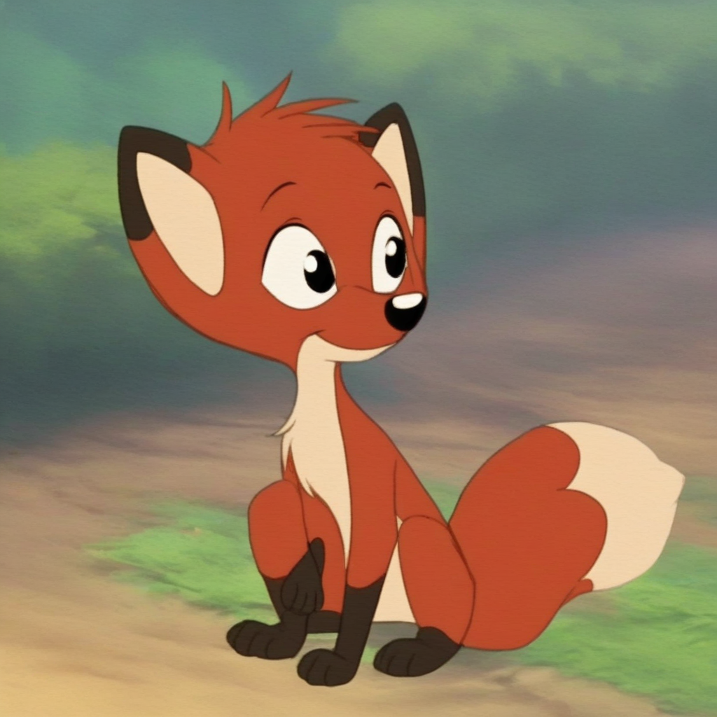 score_9, rita, black eyes, furry, fox, cute, outdoors