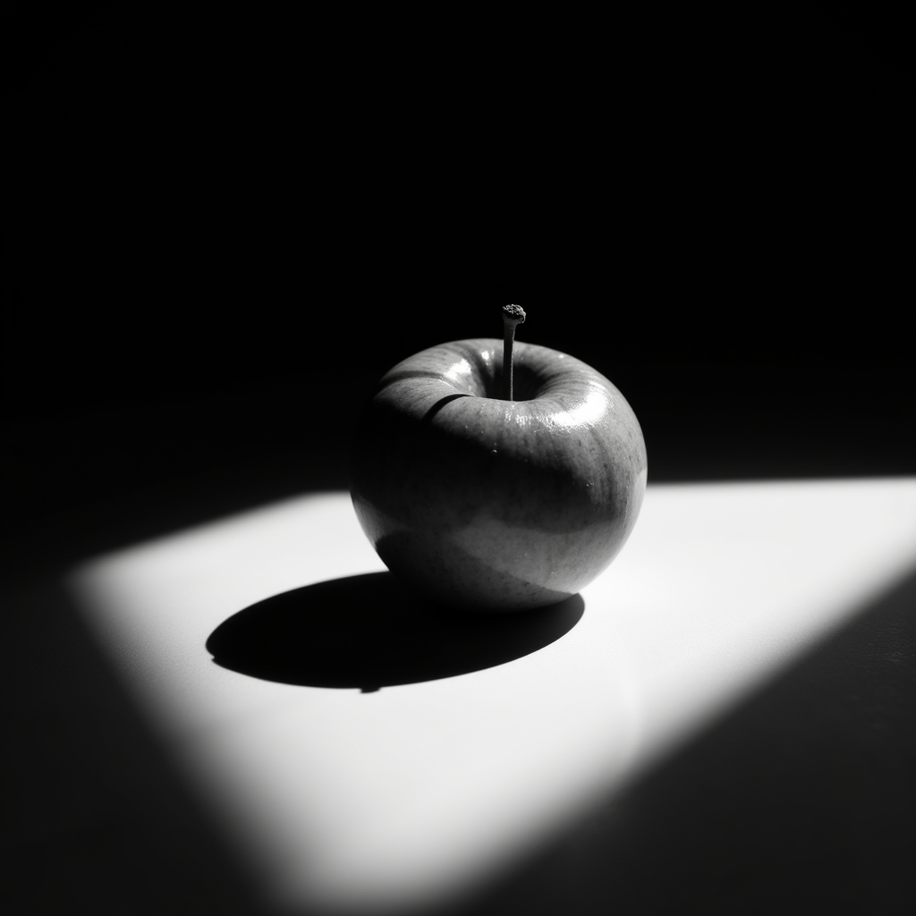 <lora:Chiaroscuro Lighting Style v1:1>
Chiaroscuro Lighting Style of a shadow of a fruit on a table, sharp, detailed, perfect, perfection, realism, cinematic exposure, cinematic color, cinematic contrast, dramatic style, cinematic style, dramatic shadow, partially covered in shadow, Chiaroscuro Lighting Style, monochrome, greyscale, food, no humans, shadow, border, sunlight, black background, shade, black border, food focus, still life, ball, road, crosswalk