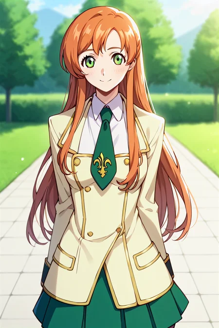 score_9, score_8_up, score_7_up, score_6_up, score_5_up, score_4_up, rating_questionable, , source_anime, digital illustration, pixiv, fanbox, uncensored, , BREAK, official art,
1girl, solo, female, shirley fenette, orange hair, green eyes, long hair,
school uniform, ashford academy school uniform, necktie, , outdoors, light smile, blush, cowboy shot, looking at viewer, <lora:Shirley_fennete_Pony:0.8>