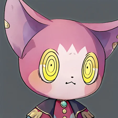 Sharlie \(Obakeidoro\), (no humans), score_9, score_8_up, score_7_up, score_6_up, furry, solo, solo focus, pink and purple fur body, 3 head-tall, rating_safe