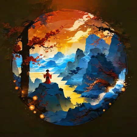 SoraSleepAI, <lora:sdxl_lightning_8step_lora:1>, masterpiece, <lora:lora:1.0> Circle, Chinese style, landscape, hair light, Spring