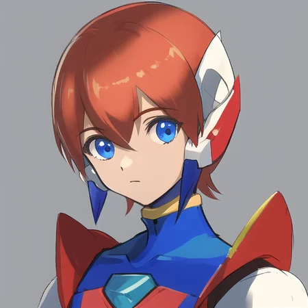 , (masterpiece:1.3), best_quality, absurdres, (solo:1.3), (1boy), portrait, science_fiction, mega_man_zero, <lora:reploidv2_merge2:1.0>