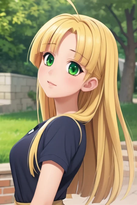 masterpiece, best quality, game cg, 1girl, solo, looking at viewer, upper body, , <lora:asia_argento:0.70>, asia_argento, blonde hair, green eyes, parted bangs, workwear, wimple, , HD-DVD